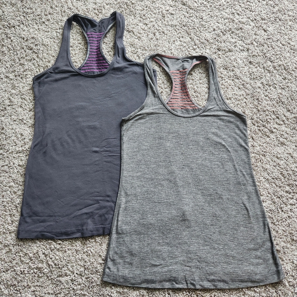 Lululemon Gray Workout Tanks for Women, set of 2, size M